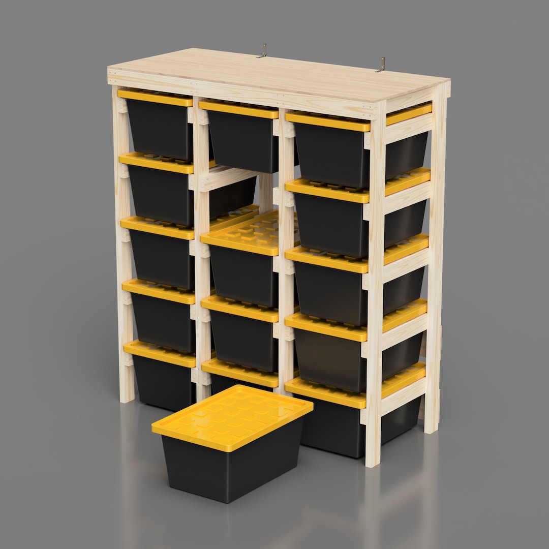 27 Gallon Tote Rack Plans. 15 Tote Garage Storage Shelves. Organization ...