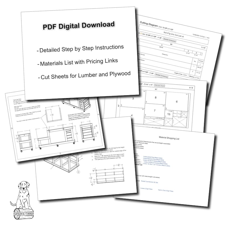 Sample instructions for 4 tool flip top workbench.