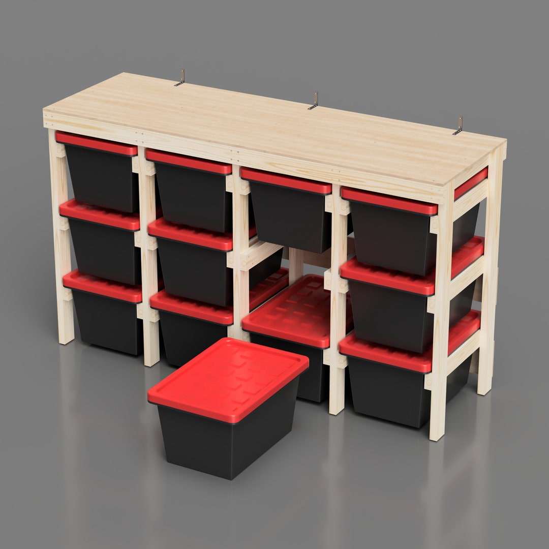 HDX 27 Gallon Tote Rack Plans. 27 Gallon Tote Storage Plans. Garage