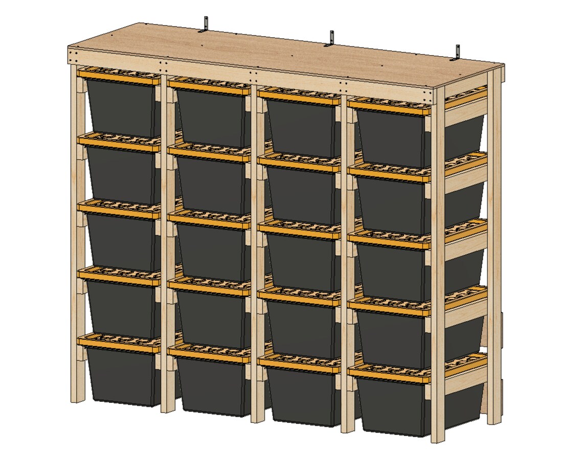 Coin Rack Plans 27 Gallon Tote Rack Plans PDF. Bin Rack Garage Storage Shelves ...