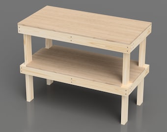 2'x4' werkbank DIY-plannen: eenvoudige garagetafel met planken (pdf-download)