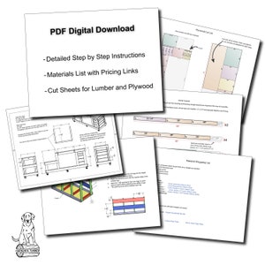 Sample Instructions Page Detailing step by step with material list and cut sheet.