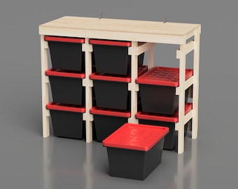 Garage Storage Rack DIY Plans for HDX 27 Gallon Totes (PDF Download)