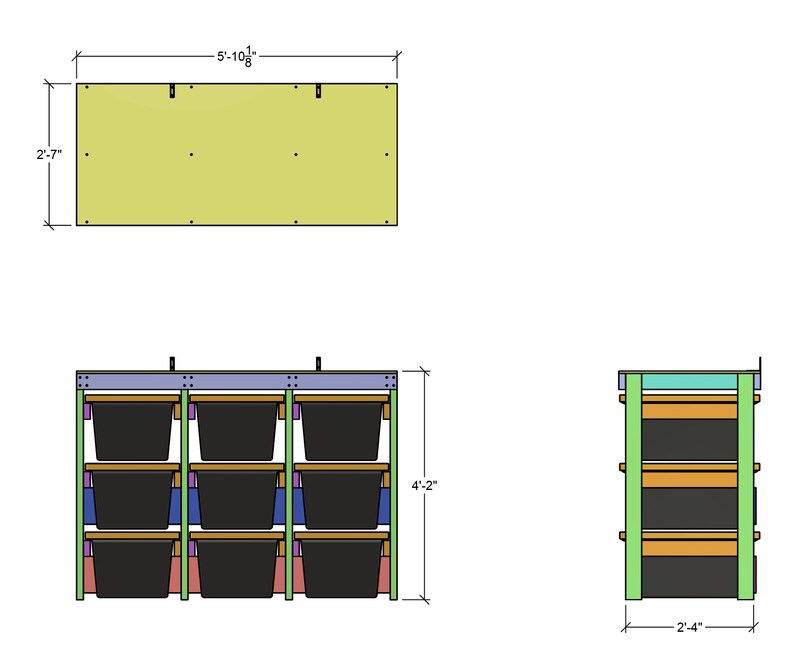 27 Gallon Tote Rack Plans. 9 Tote Garage Storage Shelves. Organization