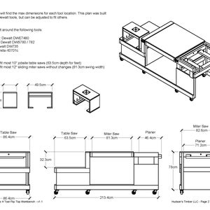 4 Tool Flip Top Workbench Dimensions in Metric units