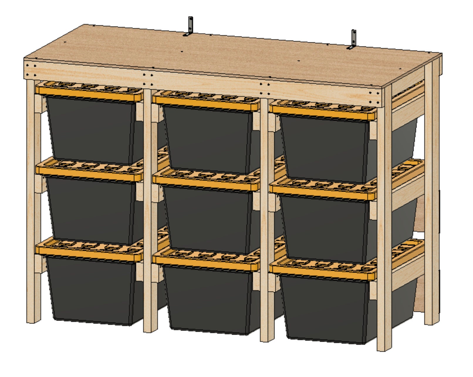 27 Gallon Tote Rack Plans. 9 Tote Garage Storage Shelves. Organization ...