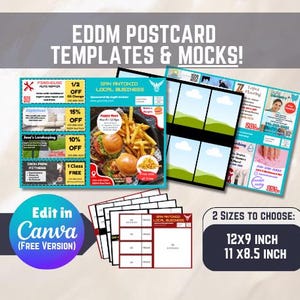 Carte postale EDDM 30,5 x 30,5 cm OU 30,5 x 8,5 po. Modèles personnalisables sur toile