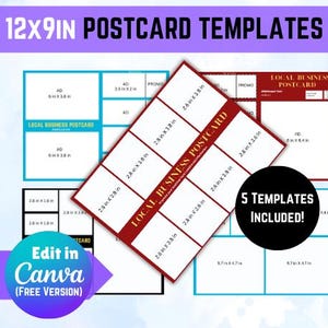 EDDM 12 x 9 inch Flieger Postkarte Canva Template (5 Outlines)