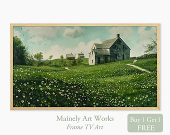 Irish Farm Frame TV Art, St Patrick's Day Art for Samsung Frame TV, Paintings of Irish Farmhouses, St Patty's Day Decor, Digital Download