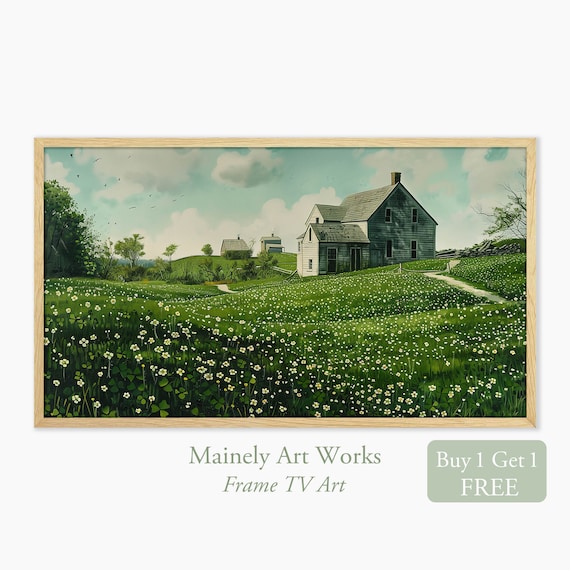 Irish Farm Frame TV Art, St Patrick's Day Art for Samsung Frame TV, Paintings of Irish Farmhouses, St Patty's Day Decor, Digital Download