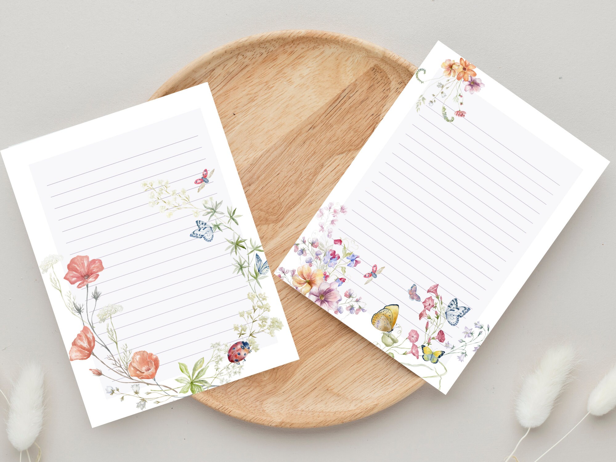 Botanical Note Paper: Floral Printable Stationery Set (digital Download ...
