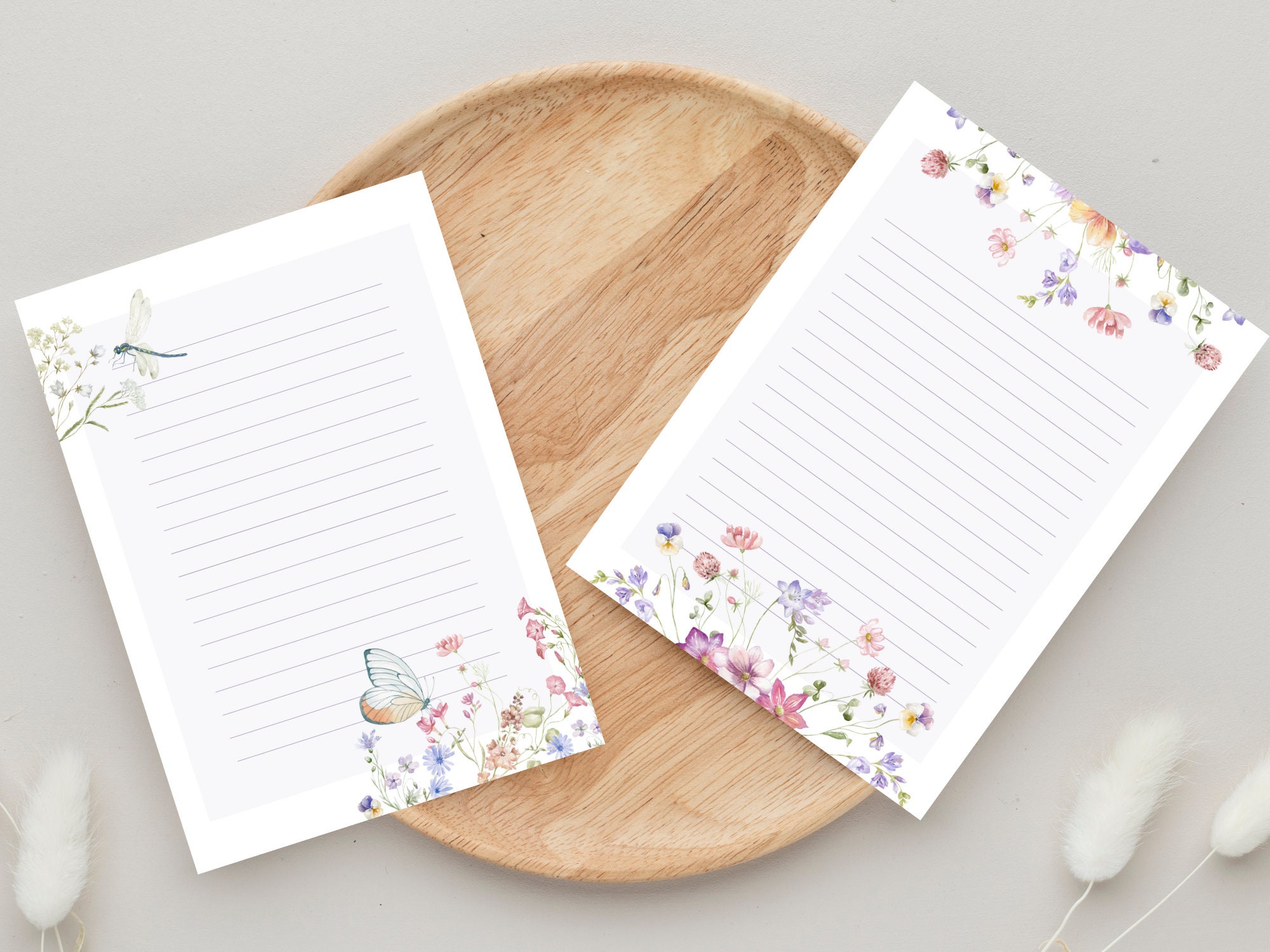 Botanical Note Paper: Floral Printable Stationery Set (digital Download ...