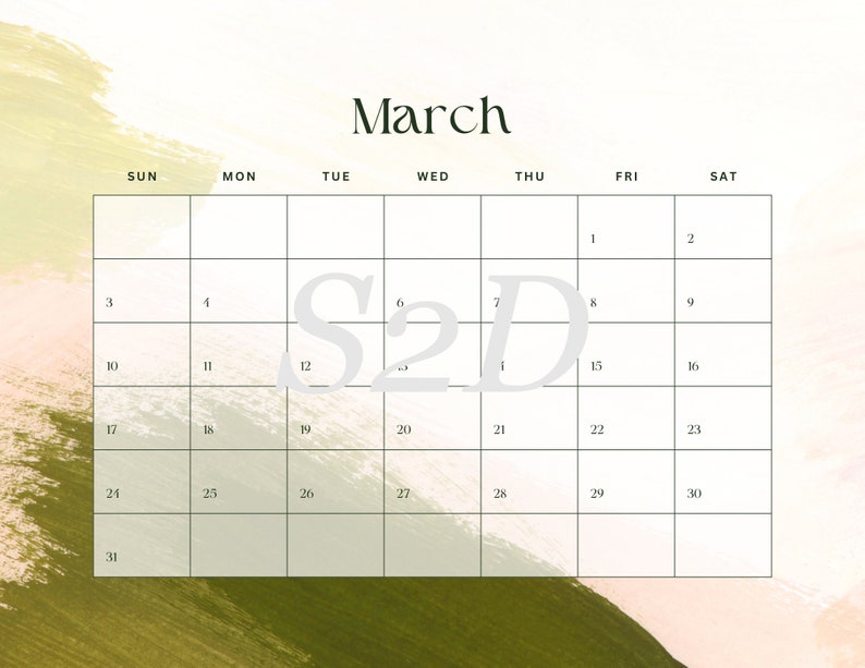 2024 Wall Calendar, Artistic Calendar, Yearly Calendar, Simple Calendar