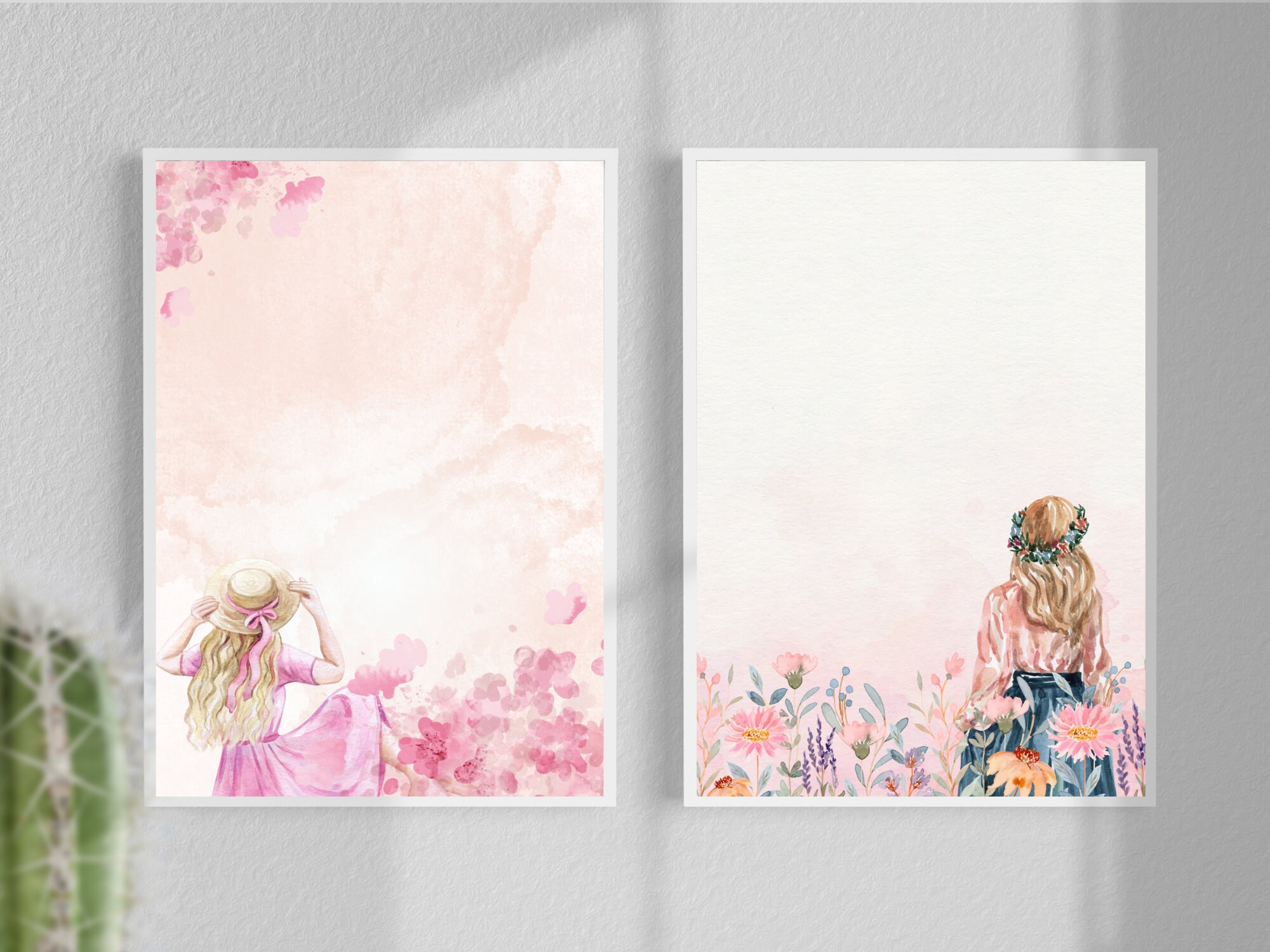 Notebook Paper, Sweet Girl Printable Note Set, Letter Printable ...