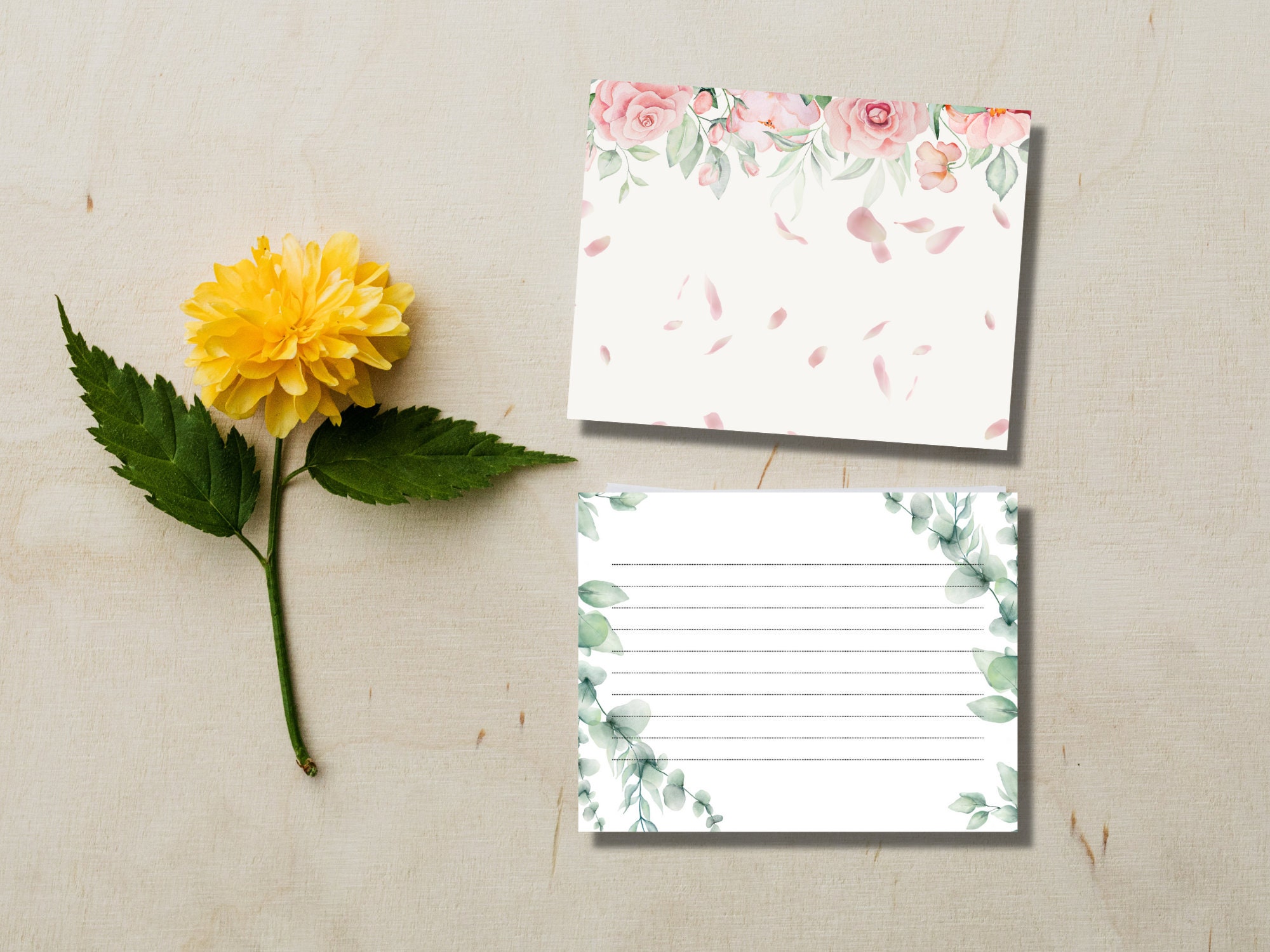 Notecard, Printable Notecard Bundle, Notecard Printable Stationery ...