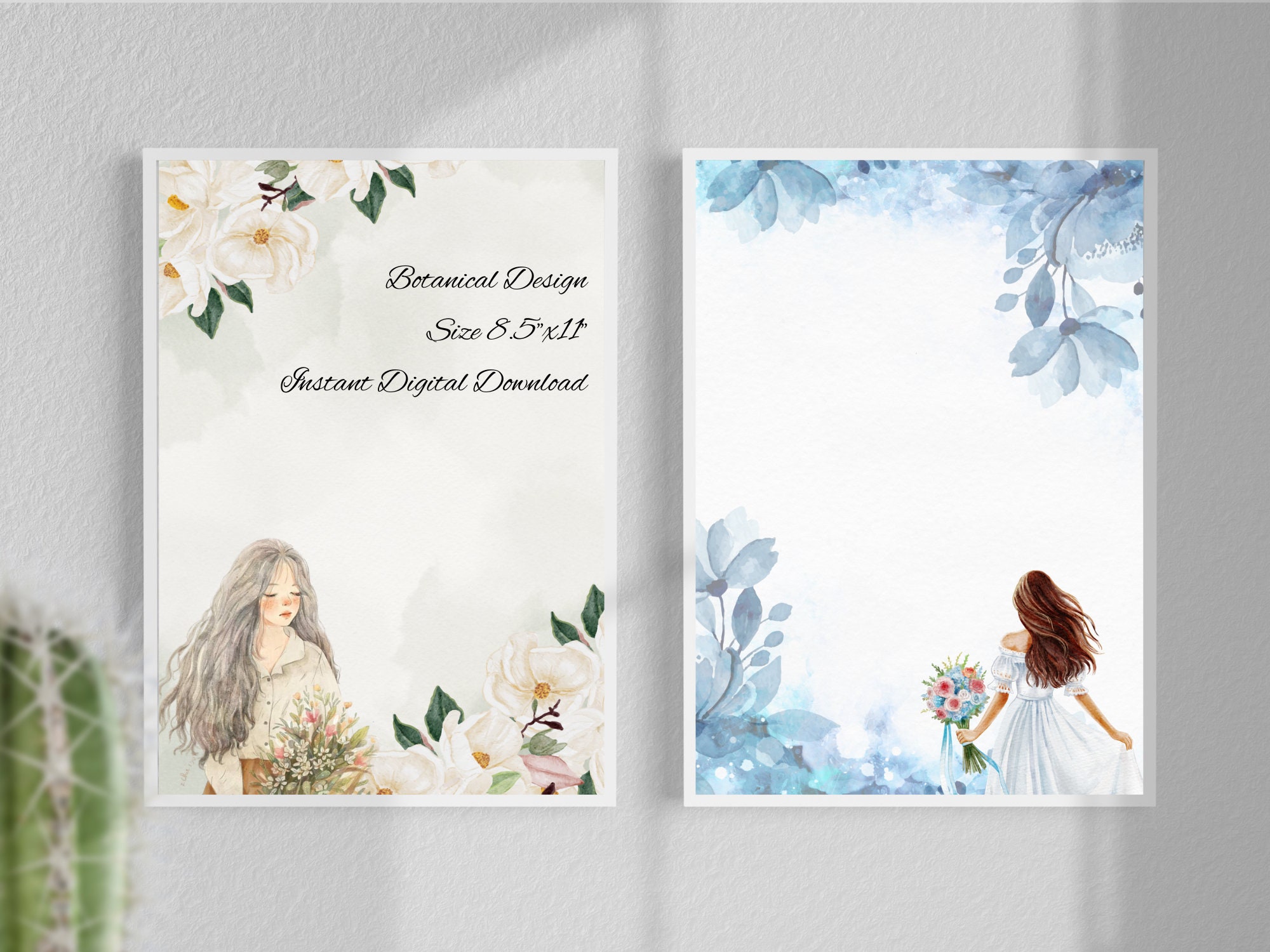 Notebook Paper, Sweet Girl Printable Note Set, Letter Printable ...