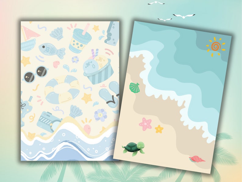 Beach Notes Kid's Summer Beach Notes: Printable Stationery Set (digital Download ...