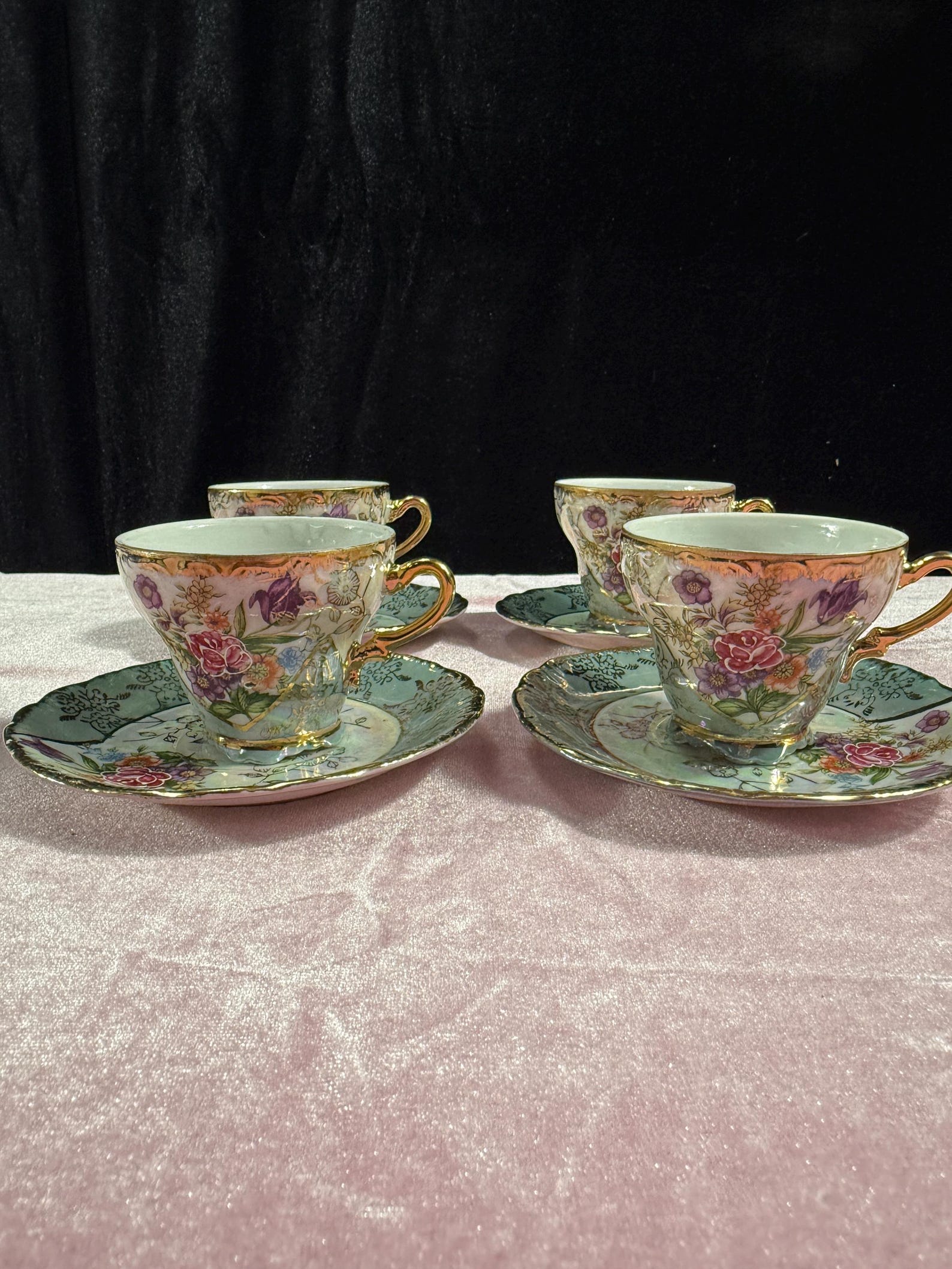 Vintage Japanese Hand-painted Tea Cup & Saucer Set Sterling China - Etsy
