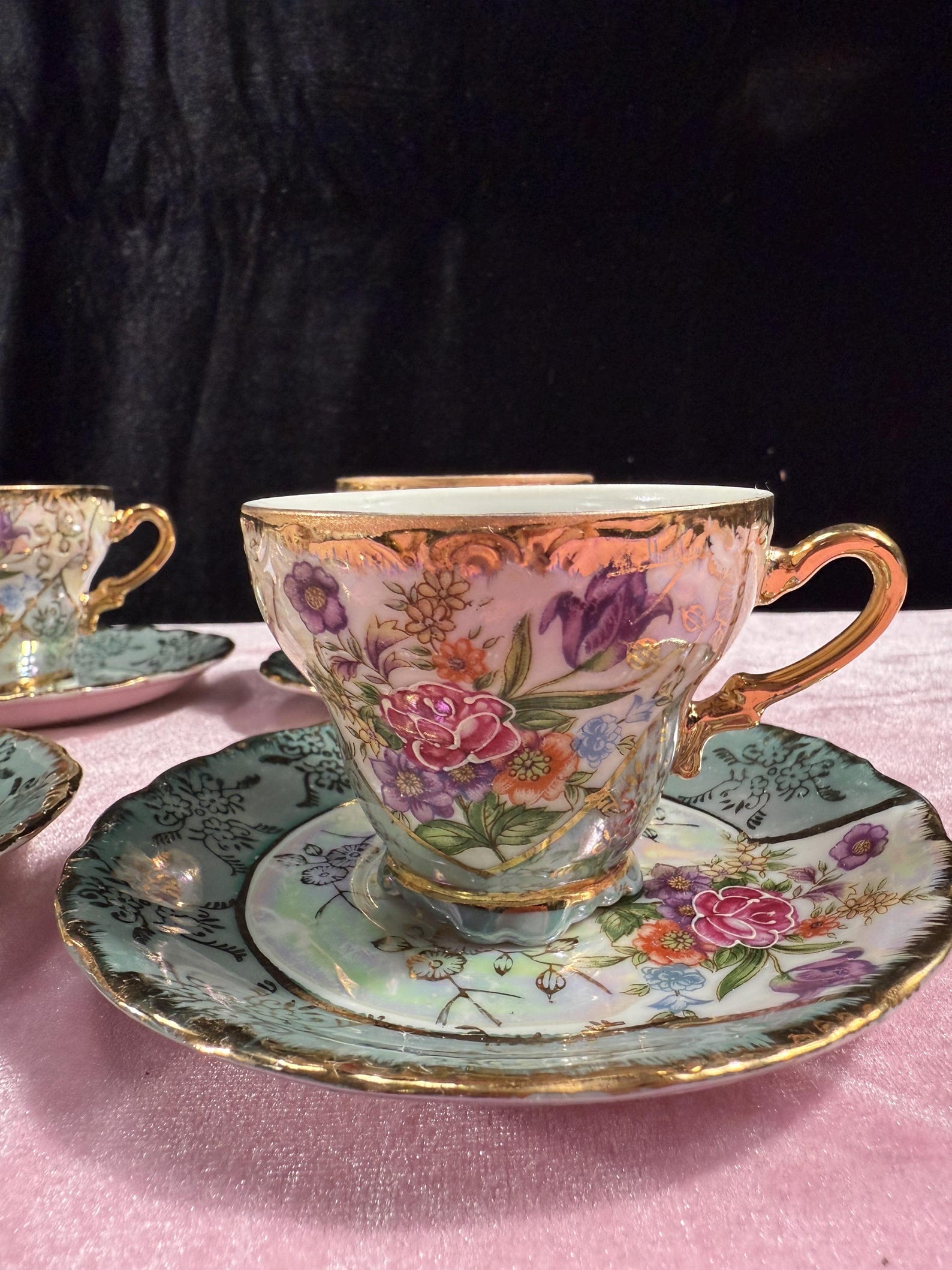 Vintage Japanese Hand-painted Tea Cup & Saucer Set Sterling China - Etsy