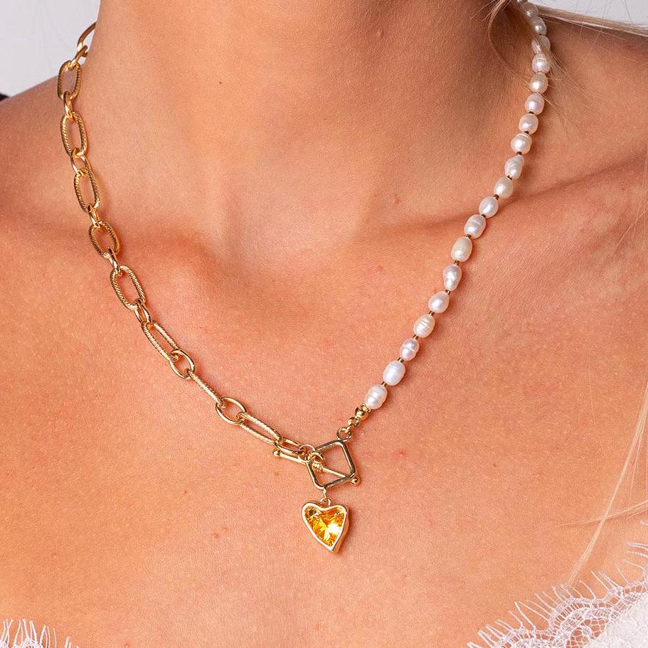 ★関税込★VINTAGE HOLLYWOOD★Bumpy Heart Half Pearl Necklace il_1080xN.6442266085_e5nm.jpg