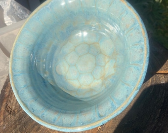 Handmade Ceramic Bowl, Aqua Glaze