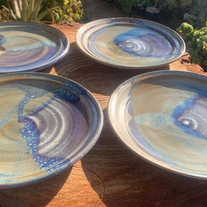 Blue Ocean - 4 Ceramic Plate Set