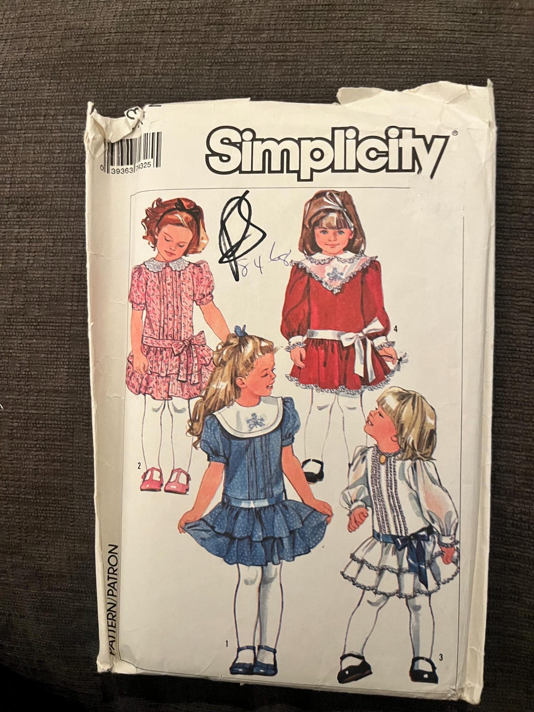 1980s | Girls Dress | Sewing Pattern |simplicity 7432 | Size 6x ...