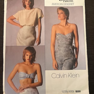 Vogue 1668 | American Designer: Calvin Klein | Size 12 | Top  | Vintage 1986 | sewing pattern | Complete and Cut