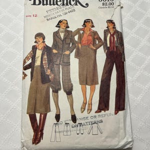 Butterick 5615 vintage patterns / shirt  jacket / pants / knickers. Early 1980s/ size 12