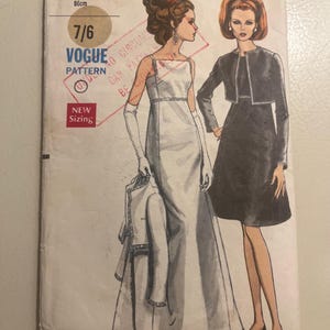 Vintage Evening Dress Sewing Pattern: Vogue 7249, Size 12