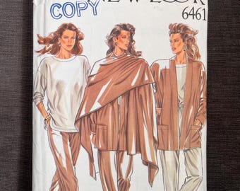 Años 90 / New Look 6461 / talla 8-18 / chaqueta, también, pantalones, bufanda / Patrón de costura / doblado de fábrica