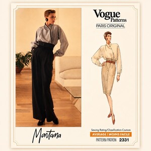 Vogue 2331 | パリオリジナル | デザイナー: Montana | サイズ 10 | トップス、スカート、パンツ | 工場で折り畳んだ状態 | 1989 | 縫製パターン