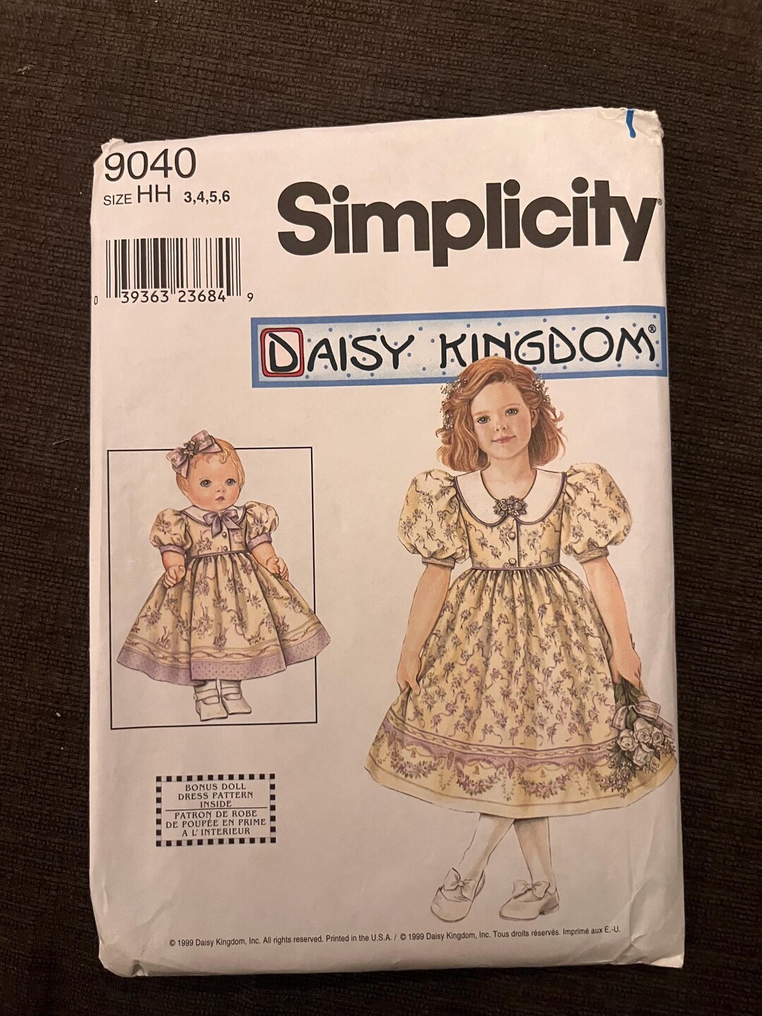 Girls Dress and Doll 18” Dress | Sewing Pattern | Simplicity 9040 ...