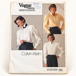 Vogue 1211 | American Designer: Calvin Klein | Size 12 | blouse | 1993 sewing pattern | Complete and cut