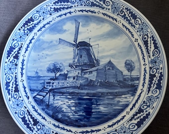 Delft Blue Plate | windmill plate | Dutch plate |