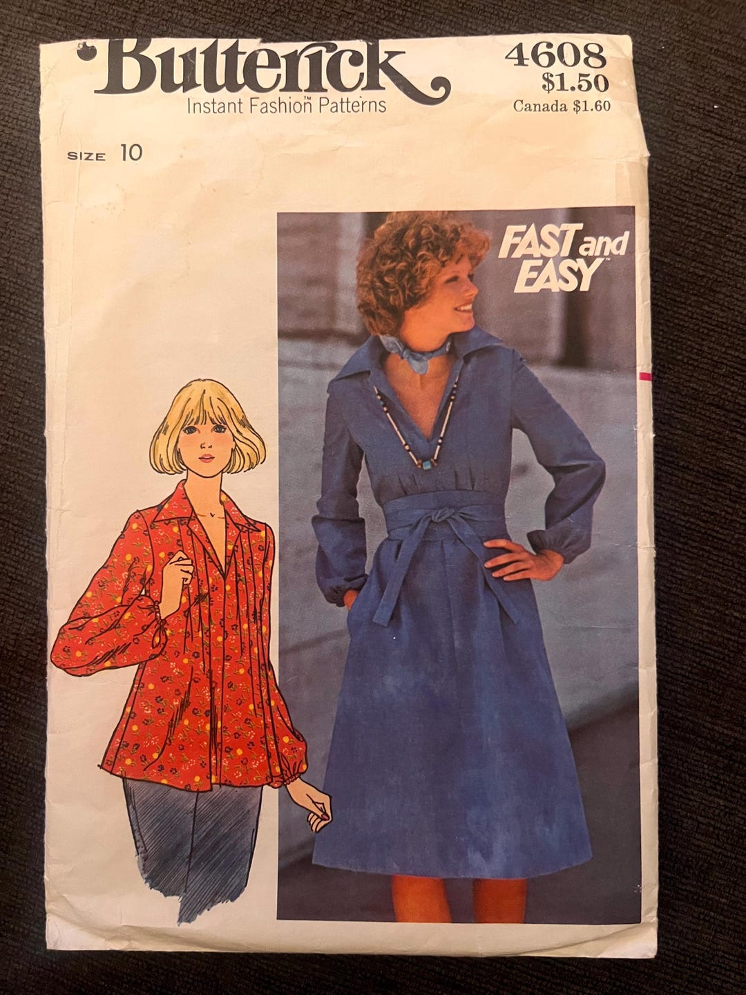 Vintage A-line Dress Sewing Pattern: Butterick 4608, Size 10 - Etsy
