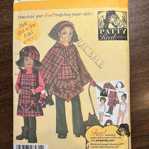 Simplicity 4898 Girls Sewing Pattern | Fleece Pants, Poncho, Jumper, Purse, Hat (2003)