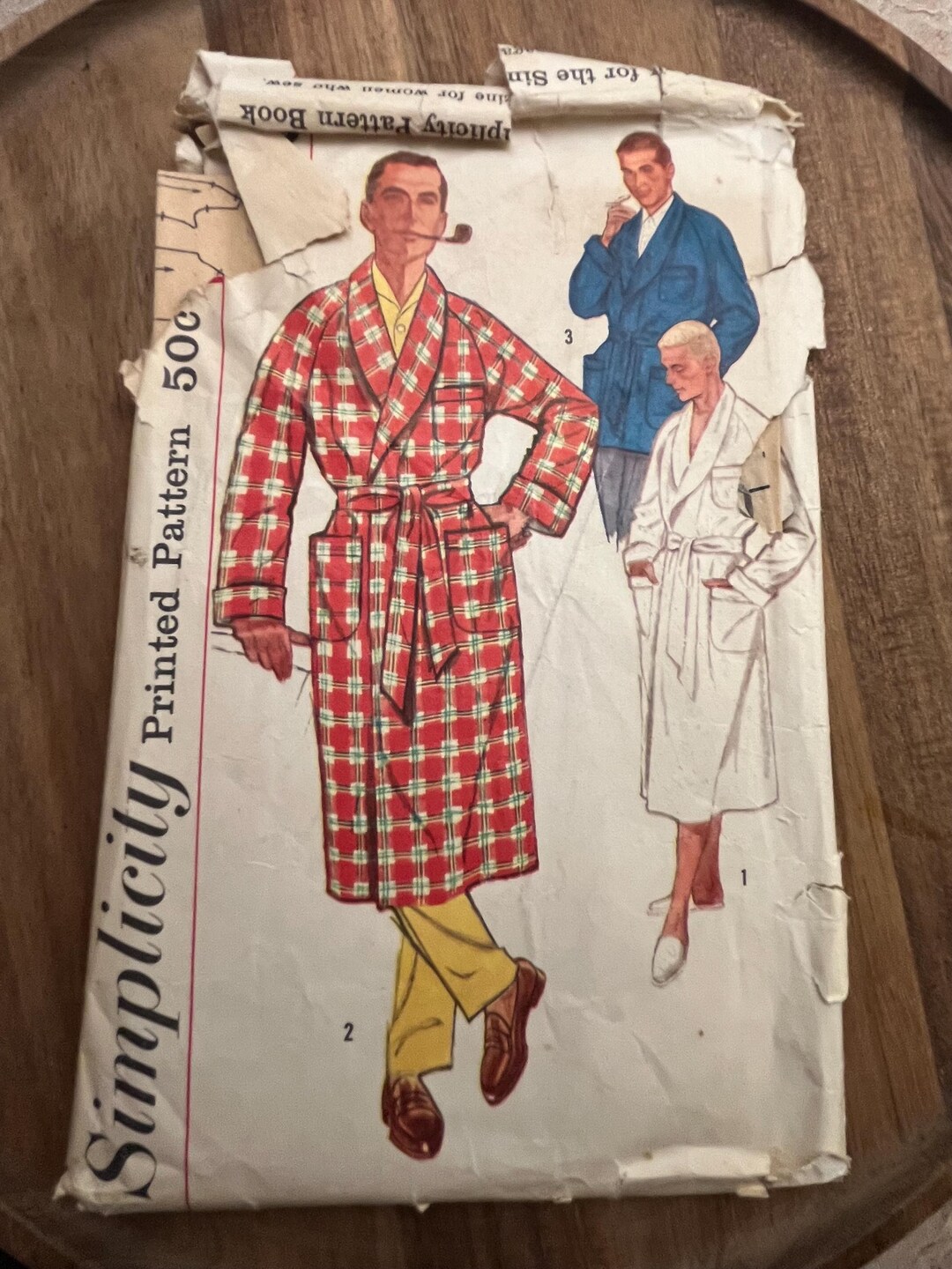 Kbc Pattern Vintage 1950s Mens Robe Sewing Pattern: Simplicity 2312, Size Small ...