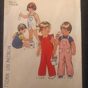 1975 Toddler size  1/2 | toddler overalls Sewing Pattern - Simplicity 6948