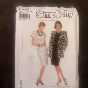 1980er Jahre | Einfachheit 9552 | Größe 16-24 | Schnittmuster | Kleid und Jacke |  Werkseitig gefaltet | Jiffy-Muster