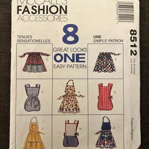 1990-talet | McCall's | Mönster för förkläde: Oklippt, fabriksvikt (en storlek, missar/junior)