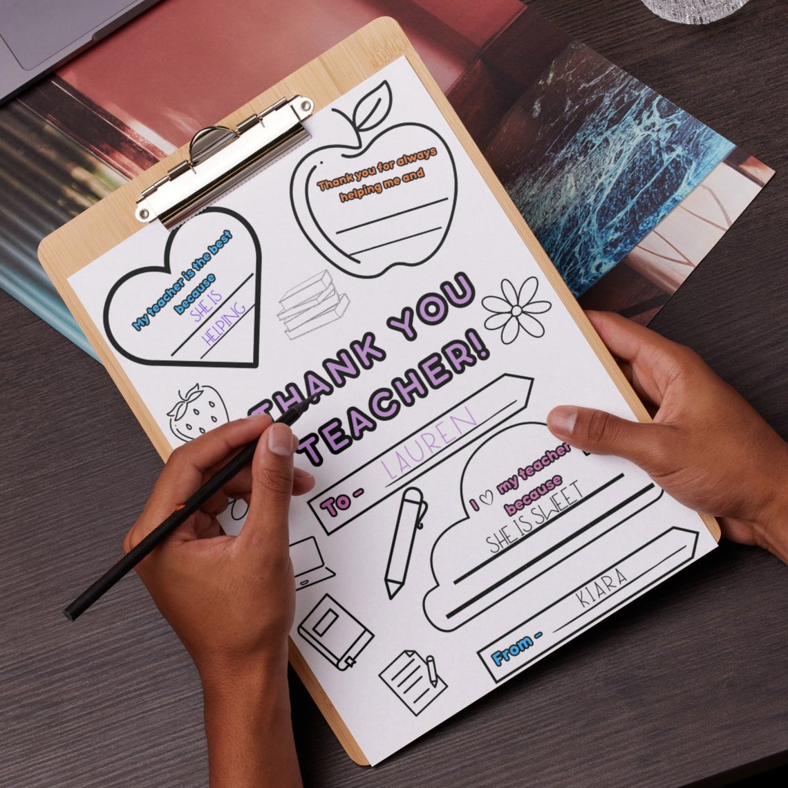 Teacher Appreciation Coloring Page Printable, Best Teacher Card Teacher