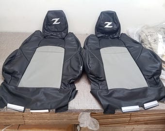 Nissan 370Z Black & Gray Faux Leather Seat Covers (2009-2016)