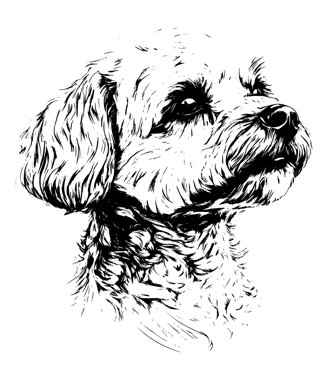 Cavapoo Digital Portrait Dog Design Memorial Gift Memory Art Puppy ...