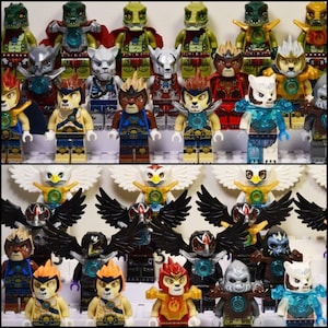 Lego Chima Minifigures Lot of 5 Random Mystery Pull Authentic  Alligator Eagle Wolf Lion Gorilla Legends of Chima Animals