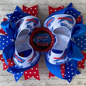 Buffalo Bills Football Hair Bow, Girls Buffal Bills Bow, Football Hair Bow, Buffalo Football Bow for Toddlers