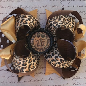 Leopard Hair Bow, Cheetah Hair Bow, Animal Print Girls Bow, Toddler Clip, Hair Bows for Girls, Animal Print Gift for Babies, Zoo Hair Bow