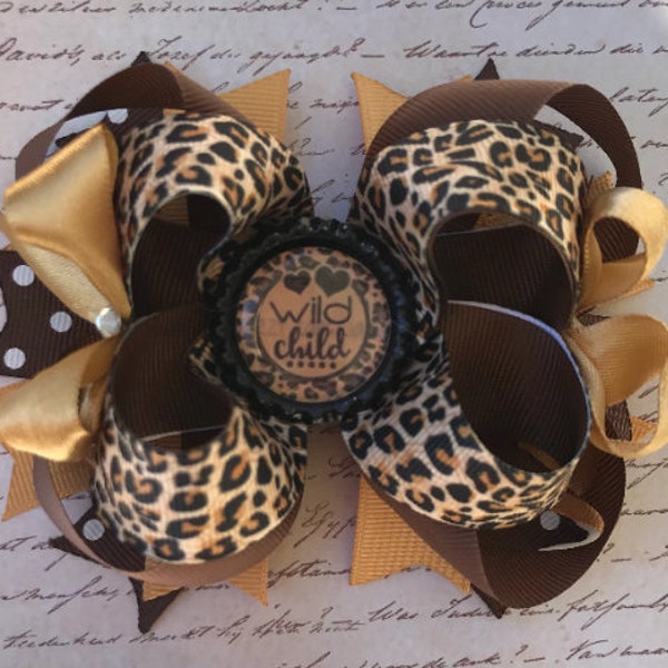 Leopard Hair Bow; Cheetah Animal Print Girls Bow; Toddler Clip; Hair Bows for Girls; Animal Style Gift