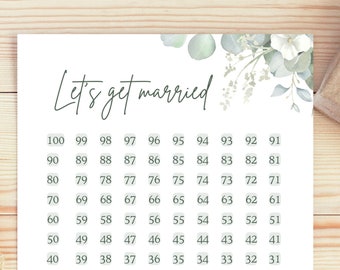 Wedding countdown 100 days | to print yourself | DIN A4 | digital download | printable PDF | wedding | countdown