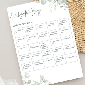 Wedding Bingo | Wedding game | Digital download PDF | Game for bride and groom and guests | Wedding | Party game | Bingo image 5